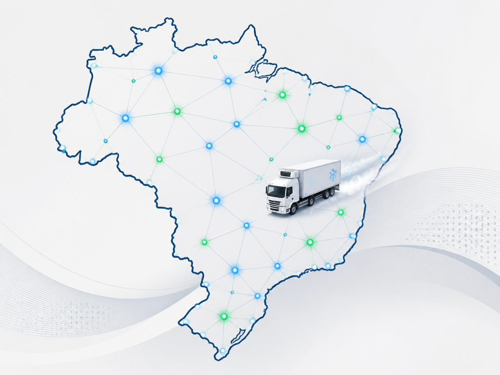 Mapa do Brasil com atendimento GS Log em todo território nacional